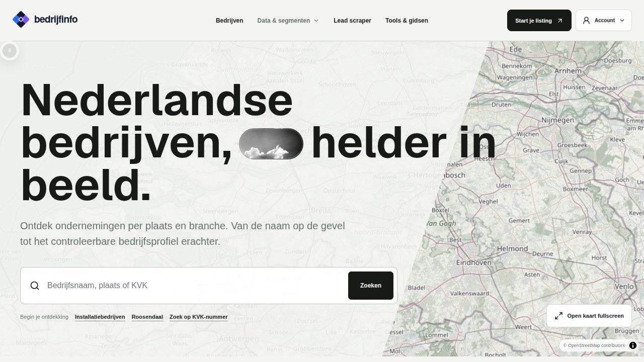 Homepage van Bedrijfinfo.com